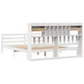Miniatyrbilde 7 av 11: vidaXL Seng med bokhylle uten madrass hvit 200x200 cm heltre furu