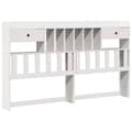 Miniatyrbilde 8 av 11: vidaXL Seng med bokhylle uten madrass hvit 200x200 cm heltre furu