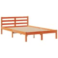Miniatyrbilde 9 av 11: vidaXL Seng med bokhylle uten madrass voksbrun 135x190 cm heltre furu