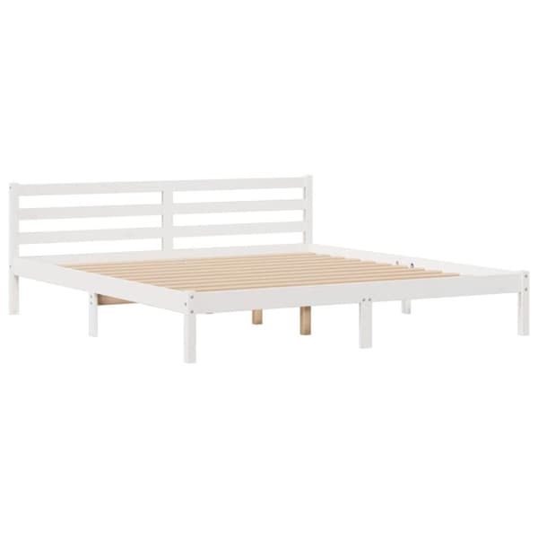 vidaXL Seng med bokhylle uten madrass hvit 180x200 cm heltre furu