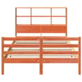 Miniatyrbilde 5 av 11: vidaXL Seng med bokhylle uten madrass voksbrun 140x190 cm heltre