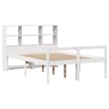 Miniatyrbilde 4 av 11: vidaXL Seng med bokhylle uten madrass hvit 150x200 cm heltre furu