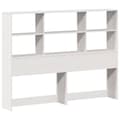 Miniatyrbilde 8 av 11: vidaXL Seng med bokhylle uten madrass hvit 150x200 cm heltre furu