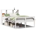 Miniatyrbilde 1 av 11: vidaXL Seng med bokhylle uten madrass hvit 150x200 cm heltre furu