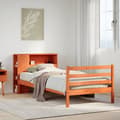 Miniatyrbilde 2 av 11: vidaXL Seng med bokhylle uten madrass voksbrun 100x200 cm heltre