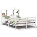 Miniatyrbilde 3 av 11: vidaXL Seng med bokhylle uten madrass hvit 120x190 cm heltre furu