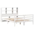 Miniatyrbilde 4 av 11: vidaXL Seng med bokhylle uten madrass hvit 120x190 cm heltre furu