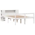 Miniatyrbilde 4 av 11: vidaXL Seng med bokhylle uten madrass hvit 150x200 cm heltre furu