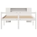 Miniatyrbilde 5 av 11: vidaXL Seng med bokhylle uten madrass hvit 150x200 cm heltre furu