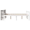 Miniatyrbilde 6 av 11: vidaXL Seng med bokhylle uten madrass hvit 150x200 cm heltre furu