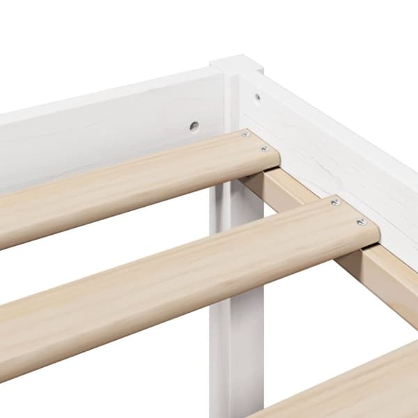 vidaXL Seng med bokhylle uten madrass hvit 150x200 cm heltre furu