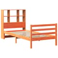 Miniatyrbilde 4 av 11: vidaXL Seng med bokhylle uten madrass voksbrun 90x190 cm heltre