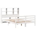 Miniatyrbilde 4 av 11: vidaXL Seng med bokhylle uten madrass hvit 150x200 cm heltre furu