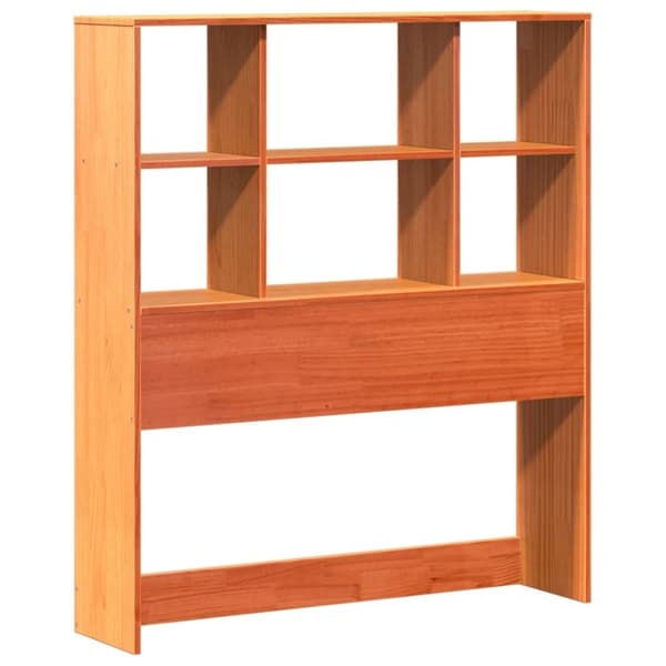 vidaXL Seng med bokhylle uten madrass voksbrun 75x190 cm heltre