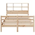 Miniatyrbilde 5 av 11: vidaXL Seng med bokhylle uten madrass 140x200 cm heltre furu