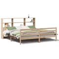 Miniatyrbilde 3 av 11: vidaXL Seng med bokhylle uten madrass 200x200 cm heltre furu