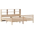 Miniatyrbilde 4 av 11: vidaXL Seng med bokhylle uten madrass 200x200 cm heltre furu