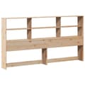 Miniatyrbilde 8 av 11: vidaXL Seng med bokhylle uten madrass 200x200 cm heltre furu