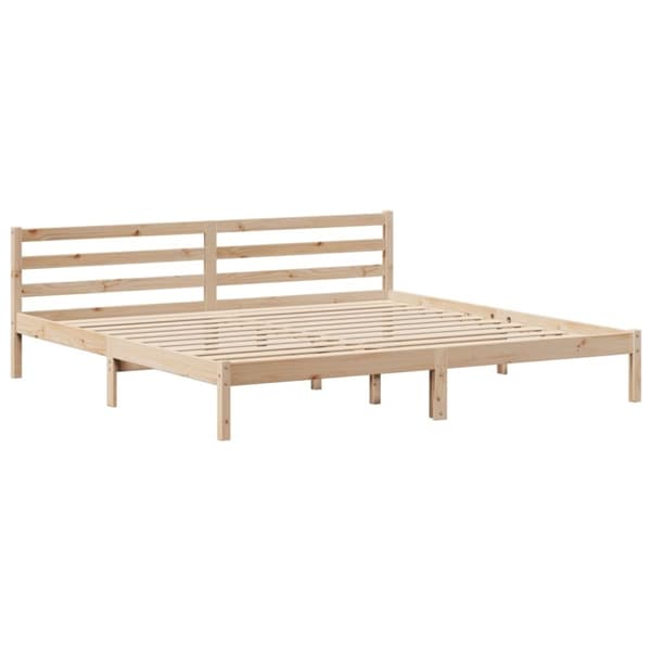 vidaXL Seng med bokhylle uten madrass 200x200 cm heltre furu