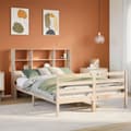 Miniatyrbilde 2 av 11: vidaXL Seng med bokhylle uten madrass 160x200 cm heltre furu