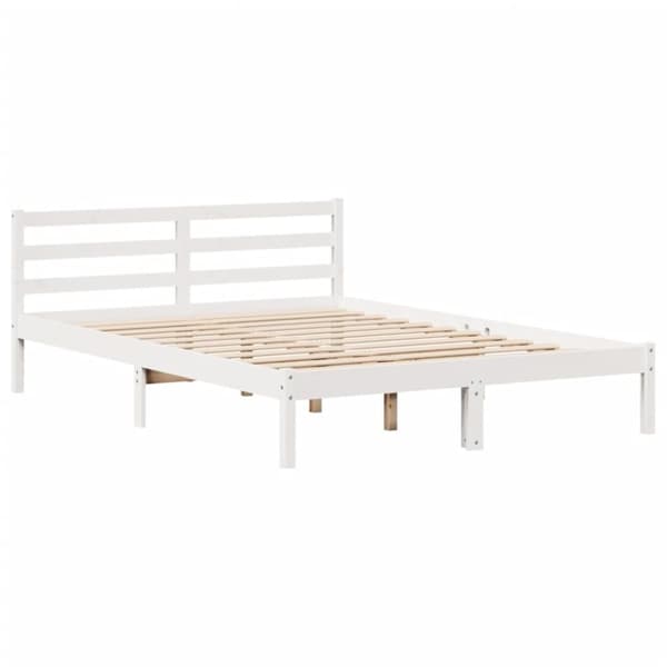 vidaXL Sänky kirjahyllyllä ei patjaa valkoinen 120x200 cm täysi mänty