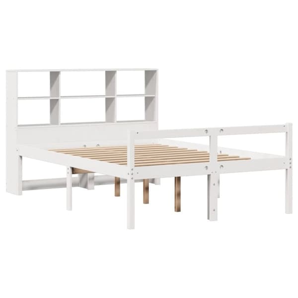 vidaXL seng med reol uden madras 160x200 cm massivt fyrretræ hvid