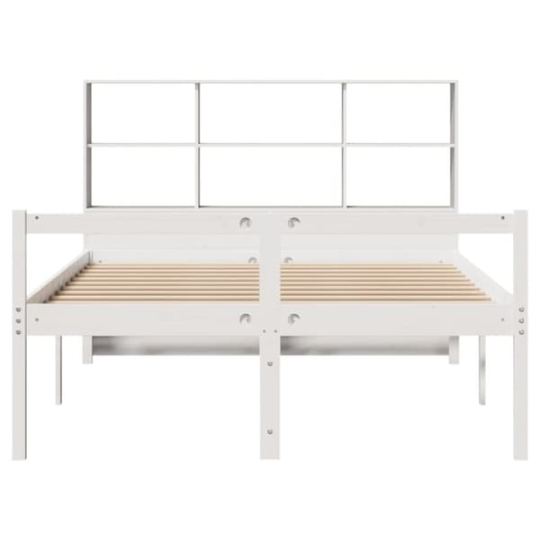 vidaXL seng med reol uden madras 160x200 cm massivt fyrretræ hvid