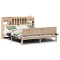 Miniatyrbilde 3 av 11: vidaXL Seng med bokhylle uten madrass 200x200 cm heltre furu