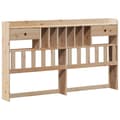 Miniatyrbilde 8 av 11: vidaXL Seng med bokhylle uten madrass 200x200 cm heltre furu