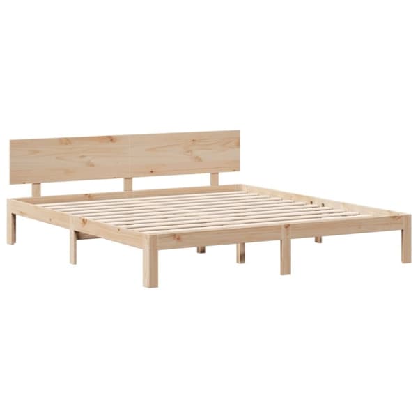 vidaXL Seng med bokhylle uten madrass 200x200 cm heltre furu