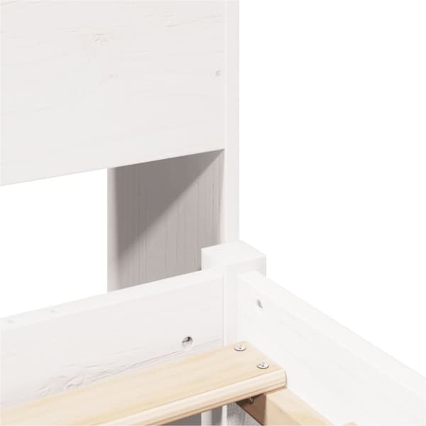 vidaXL seng med reol uden madras 200x200 cm massivt fyrretræ hvid