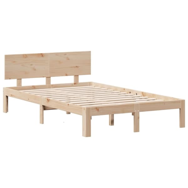 vidaXL Sänky kirjahyllyllä ilman patjaa 135x190 cm täysi mänty
