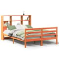 Miniatyrbilde 3 av 11: vidaXL Seng med bokhylle uten madrass voksbrun 135x190 cm heltre
