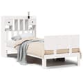 Miniatyrbilde 3 av 11: vidaXL Seng med bokhylle uten madrass hvit 75x190 cm heltre furu