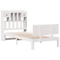 Miniatyrbilde 4 av 11: vidaXL Seng med bokhylle uten madrass hvit 75x190 cm heltre furu