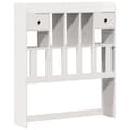 Miniatyrbilde 8 av 11: vidaXL Seng med bokhylle uten madrass hvit 75x190 cm heltre furu