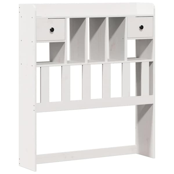 vidaXL Seng med bokhylle uten madrass hvit 75x190 cm heltre furu