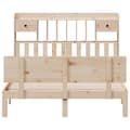 Miniatyrbilde 5 av 11: vidaXL Seng med bokhylle uten madrass 140x200 cm heltre furu