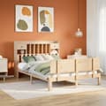 Miniatyrbilde 2 av 11: vidaXL Seng med bokhylle uten madrass 140x200 cm heltre furu