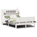 Miniatyrbilde 3 av 11: vidaXL Seng med bokhylle uten madrass hvit 160x200 cm heltre furu