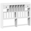 Miniatyrbilde 8 av 11: vidaXL Seng med bokhylle uten madrass hvit 160x200 cm heltre furu