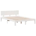 Miniatyrbilde 9 av 11: vidaXL Seng med bokhylle uten madrass hvit 160x200 cm heltre furu