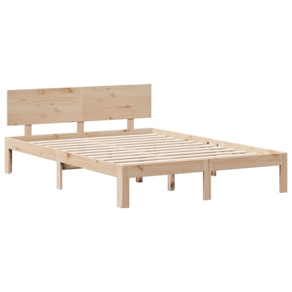 vidaXL Sänky kirjahyllyllä ilman patjaa 160x200 cm täysi mänty