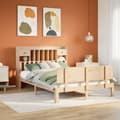 Pikkukuva 2 / 11: vidaXL Sänky kirjahyllyllä ilman patjaa 160x200 cm täysi mänty