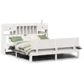Miniatyrbilde 3 av 11: vidaXL Seng med bokhylle uten madrass hvit 200x200 cm heltre furu