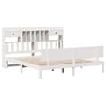 Miniatyrbilde 4 av 11: vidaXL Seng med bokhylle uten madrass hvit 200x200 cm heltre furu