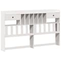 Miniatyrbilde 8 av 11: vidaXL Seng med bokhylle uten madrass hvit 200x200 cm heltre furu