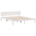 Miniatyrbilde 9 av 11: vidaXL Seng med bokhylle uten madrass hvit 200x200 cm heltre furu