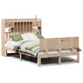 Miniatyrbilde 3 av 11: vidaXL Seng med bokhylle uten madrass 135x190 cm heltre furu