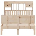 Miniatyrbilde 5 av 11: vidaXL Seng med bokhylle uten madrass 135x190 cm heltre furu